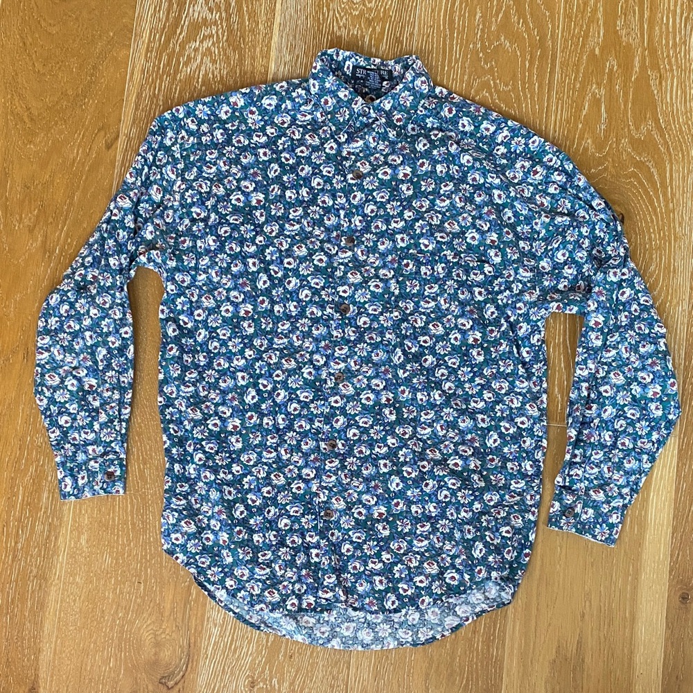 Forest Green Cotton Floral Women’s Shirt